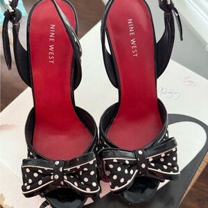 Nine West Black Polka Dot Women's Heels